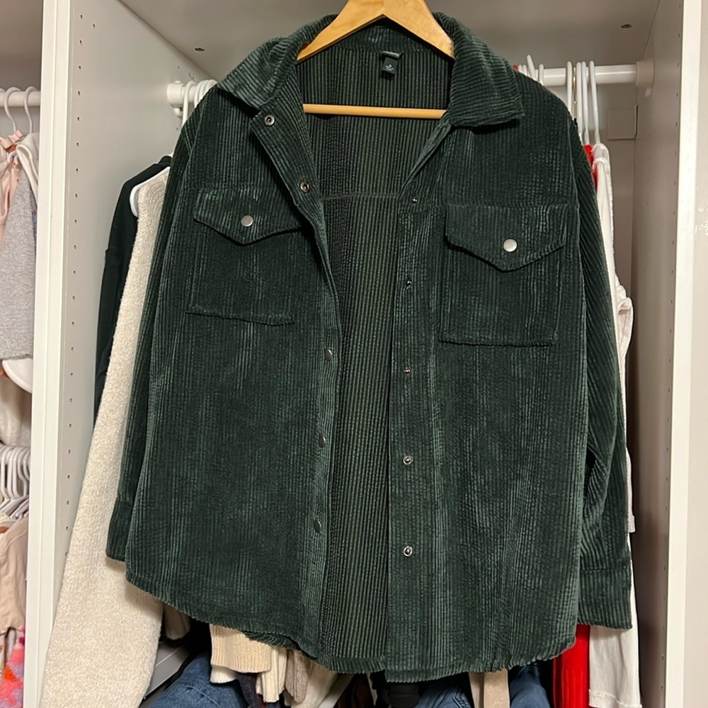 Wild fable xs green corduroy button down